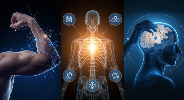 Deep Sleep Benefits Icons Collage