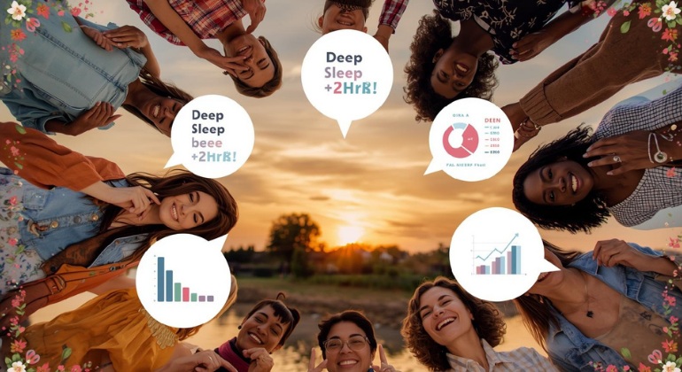 Group of 50+ women sharing Oura deep sleep progress stories