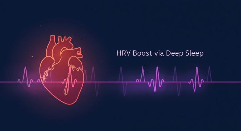 Heart rate variability graph improving with deep sleep for menopausal women