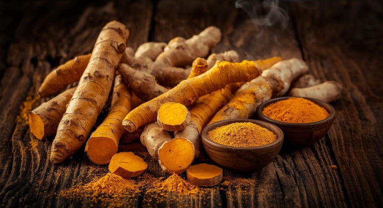Fresh turmeric and ginger roots, powerful natural anti-inflammatories